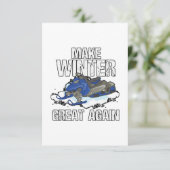 Maak Winter weer geweldig Snowmobile Ski Gift Kaart (Staand voorkant)