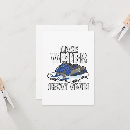 Maak Winter weer geweldig Snowmobile Ski Gift Kaart (Voorkant / Achterkant in situ)