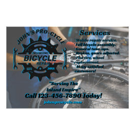 Maak zakelijke reparatie van professionele fietsen perfect poster
