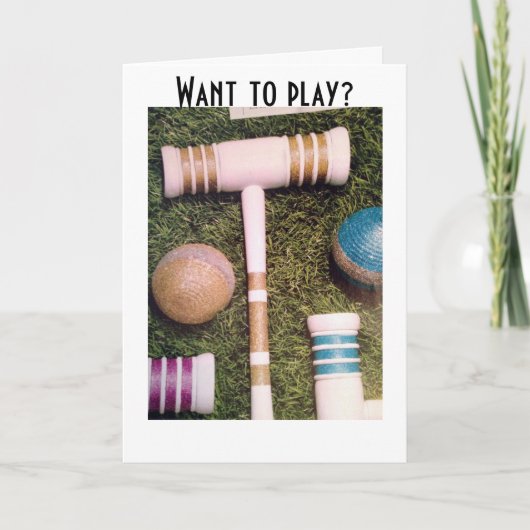 MAAK ZE OP MET CROQUET-IK BEN GAME ALS JE DAT BENT FEESTDAGEN KAART (Voorkant)