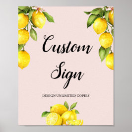 Maak zelf citroen citrus aangepast bord 8x10 poster