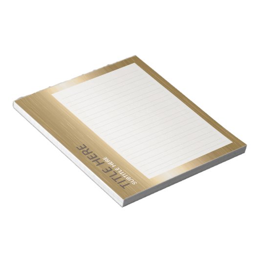 MAAK-ZELF Custom upload je ontwerp goud Notitieblok (Schuin)