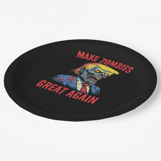 Maak Zombies weer geweldig - Halloween Zombie Clas Papieren Bordje (Gekanteld)