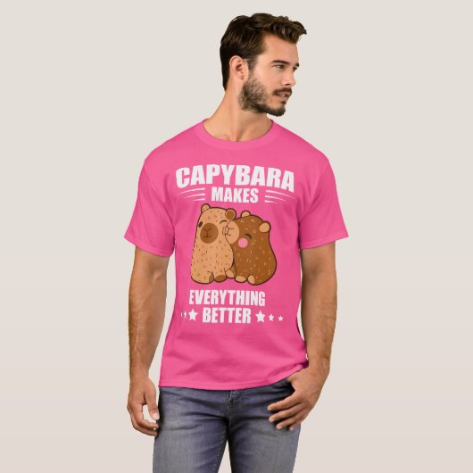 Maakt alles beter Capybara Lover Funny Capby T-shirt (Voorkant volledig)