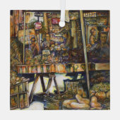 Maakt de creativiteit glimmend des te helderder glas ornament (Achterkant)