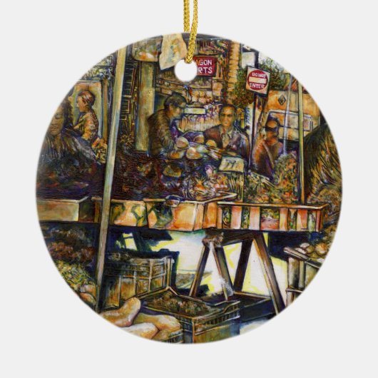 Maakt de creativiteit glimmend des te helderder keramisch ornament (Voorkant)