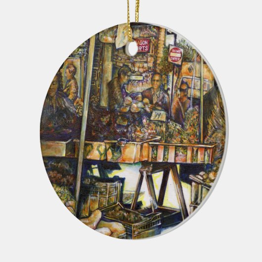 Maakt de creativiteit glimmend des te helderder keramisch ornament (Links)