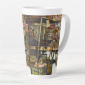 Maakt de creativiteit glimmend des te helderder latte mok (Rechterhoek)