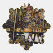 Maakt de creativiteit glimmend des te helderder ornament kaart (Achterkant)