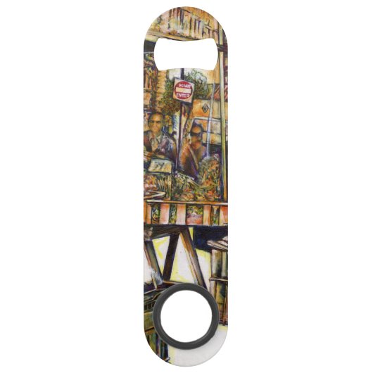 Maakt de creativiteit glimmend des te helderder speed flessenopener (Achterkant)