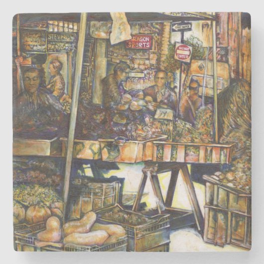 Maakt de creativiteit glimmend des te helderder stenen onderzetter (Voorkant)