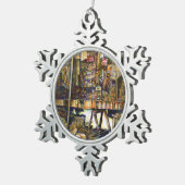 Maakt de creativiteit glimmend des te helderder tin sneeuwvlok ornament (Rechts)