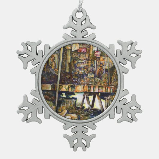 Maakt de creativiteit glimmend des te helderder tin sneeuwvlok ornament (Voorkant)