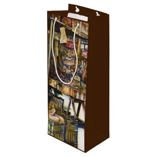 Maakt de creativiteit glimmend des te helderder wijn cadeautas (Achterkant Gekanteld)