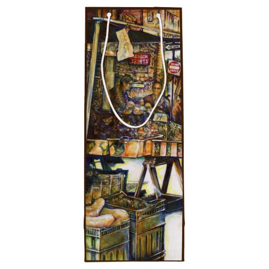 Maakt de creativiteit glimmend des te helderder wijn cadeautas (Achterkant)