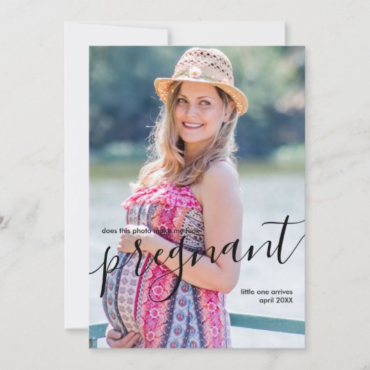 Maakt deze foto mij er Zwangerschap uit? Aankondiging (Voorkant)