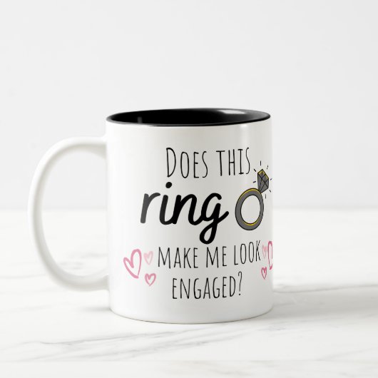 Maakt deze ring me betrokken Mok? Tweekleurige Koffiemok (Links)