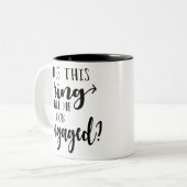 Maakt deze ring me betrokken? tweekleurige koffiemok (Voorkant links)