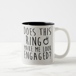 Maakt deze ring me verloofd? tweekleurige koffiemok