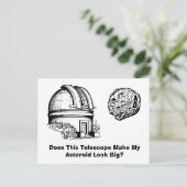 Maakt deze telescoop mijn asteroïde groter? briefkaart (Staand voorkant)