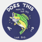 Maakt deze vis me groot? ronde sticker (Voorkant)