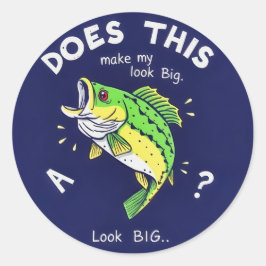 Maakt deze vis me groot? ronde sticker