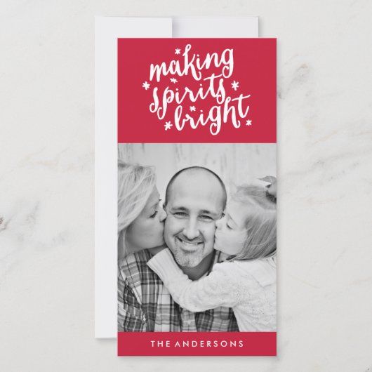 Maakt spirits helder feestdagenkaart (Voorkant)