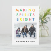 Maakt spirits helder | kerstfeestfoto feestdagenkaart (Staand voorkant)