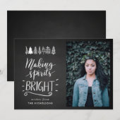 Maakt spirits helder | kerstfoto van Chalkboard Feestdagenkaart (Voorkant / Achterkant)
