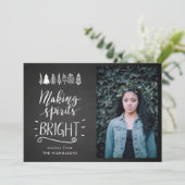 Maakt spirits helder | kerstfoto van Chalkboard Feestdagenkaart (Staand voorkant)