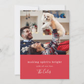 Maakt spirits helder | Moderne Rode kerstfoto Feestdagenkaart (Voorkant)