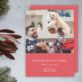 Maakt spirits helder | Moderne Rode kerstfoto Feestdagenkaart