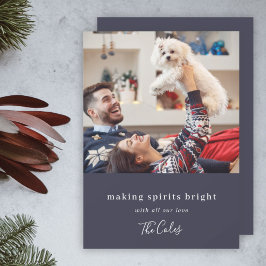 Maakt spirits helder | Navy Blue-kerstfoto Feestdagenkaart