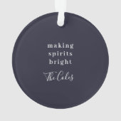 Maakt spirits helder | Navy Blue-kerstfoto Ornament (achterkant)