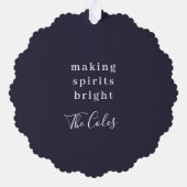 Maakt spirits helder | Navy Blue-kerstfoto Ornament Kaart (Achterkant)