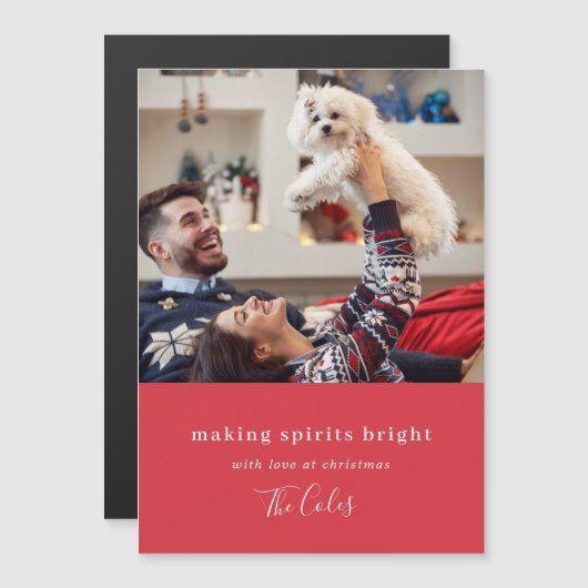 Maakt spirits helder | Rood kersttasmagnetisch (Voorkant / Achterkant)