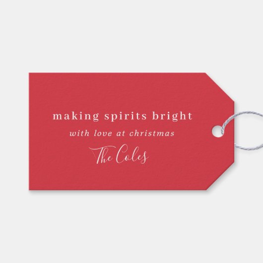 Maakt spirits helder | Stijlvol kerstfeest Cadeaulabel (Voorkant (Horizontaal))