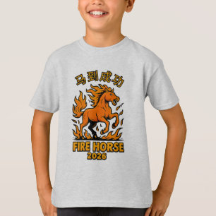 Maakt succes onmiddellijk – Comic Style Vuur Paard T-shirt