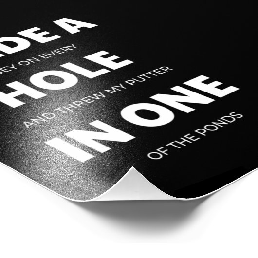 maakte een gat in één Golfbal golfslagen golfers Foto Afdruk (Hoek)