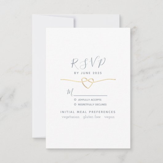 Maaltijd keuze bruiloft RSVP kaartje (Voorkant)