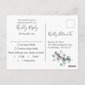 MAALTIJD KEUZE Moderne Eucalyptus Bloemenbruiloft  Briefkaart (Achterkant)