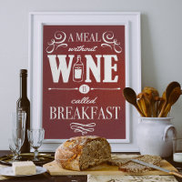 Maaltijd zonder wijnkoel Typografie