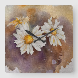 Maaltijden in de waas Watercolor Vierkante Klok