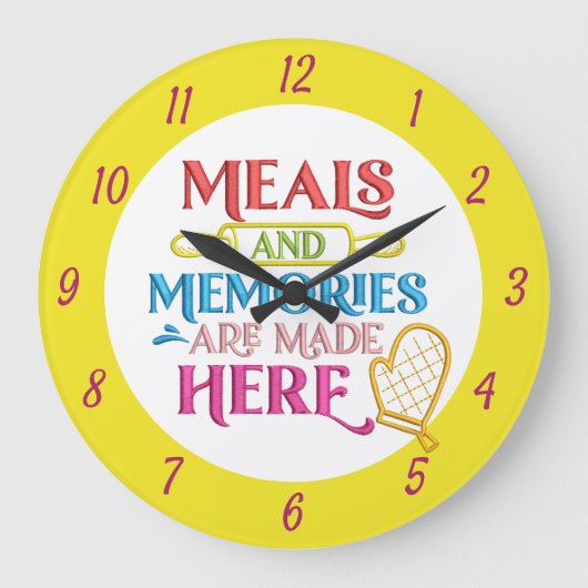 Maaltijden Memories Quote Keuken Eetkamer Design Grote Klok (Voorkant)