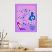 maaltijden op de Heels! Ontwerp van borstvoeding Poster (Keuken)
