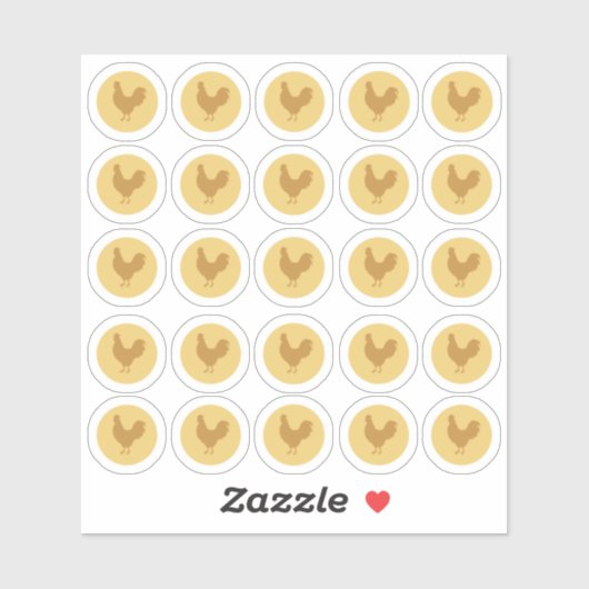 Maaltijdkeuze 2-kleuren kip Sticker (Vel)