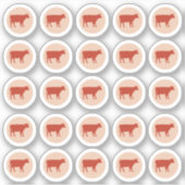 Maaltijdkeuze 2-kleuren rundvlees Sticker (Voorkant)