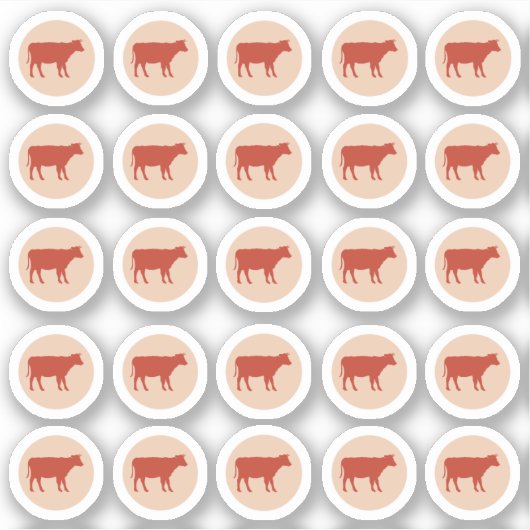 Maaltijdkeuze 2-kleuren rundvlees Sticker (Voorkant)