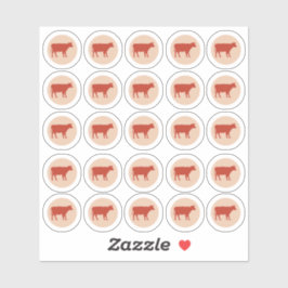 Maaltijdkeuze 2-kleuren rundvlees Sticker