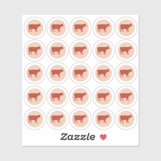 Maaltijdkeuze 2-kleuren rundvlees Sticker (Vel)